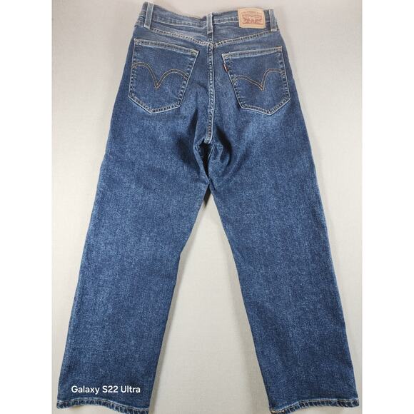 Levi's Womens Ribcage Straight 29 Blue Dark Wash Button Fly Capsule - Picture 3 of 11